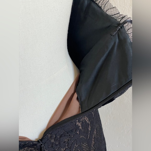 VERA WANG ✨🎁🎄🥂🎩 Strapless Black Tulle, Lace & Velvet Mermaid Gown/Dress, Size 8 - Picture 7 of 13